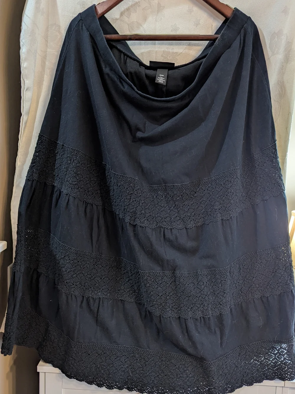 Lane Bryant Black Crochet Tiered Maxi Skirt - Picture 1 of 3